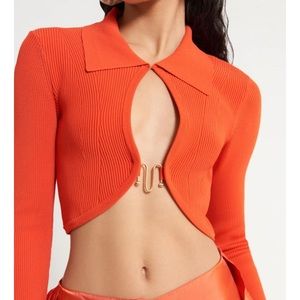 Cult Gaia Viola Knit Top Rouge